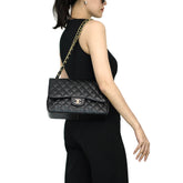 Jumbo Double Flap Caviar GHW S16